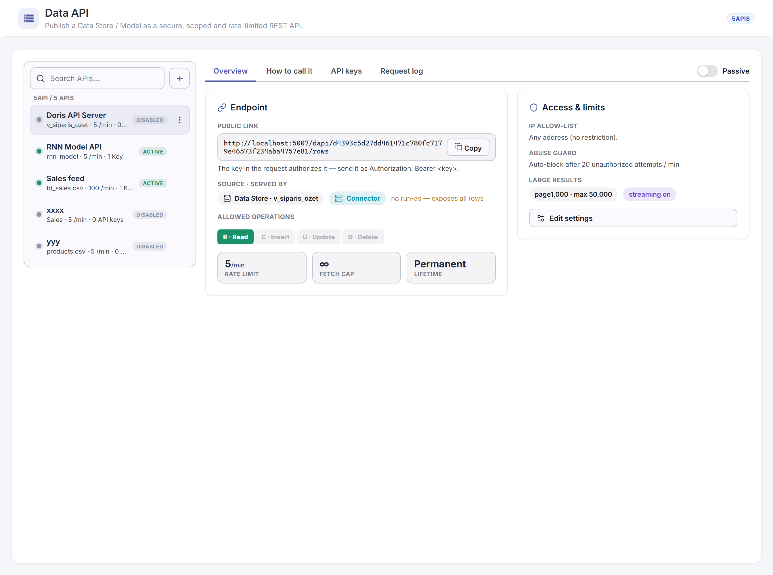 Data API AI model
